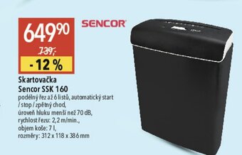 Globus Skartovačka Sencor SSK 160 nabídka