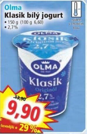 Norma OLMA Klasik bílý jogurt nabídka