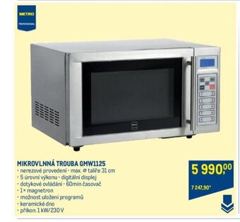 Makro MIKROVLNNÁ TROUBA GMW1125 nabídka
