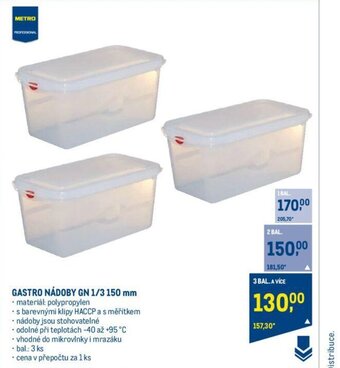 Makro GASTRO NÁDOBY GN 1/3 150 mm nabídka
