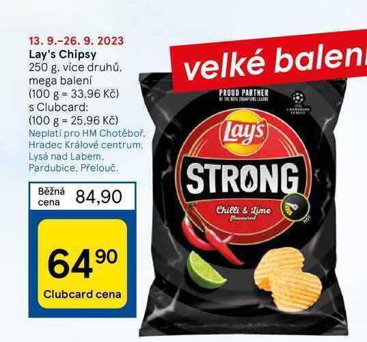 Tesco Lay's chipsy 250 g nabídka