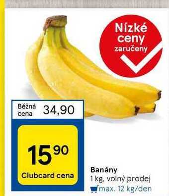Tesco Banány 1 kg nabídka