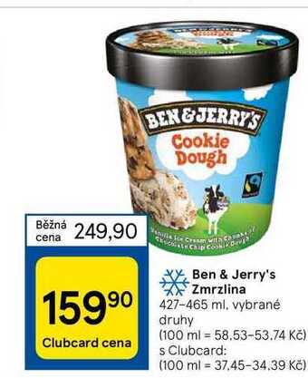 Tesco Ben & jerry's zmrzlina 427-465 ml nabídka