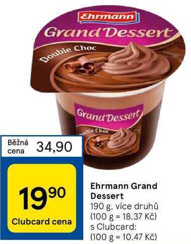 Tesco Ehrmann grand dessert 190 g nabídka