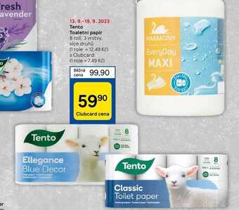 Tesco Tento toaletní papír 8 rolí, 3 vrstvy nabídka