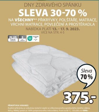 JYSK DNY ZDRAVÉHO SPÁNKU nabídka