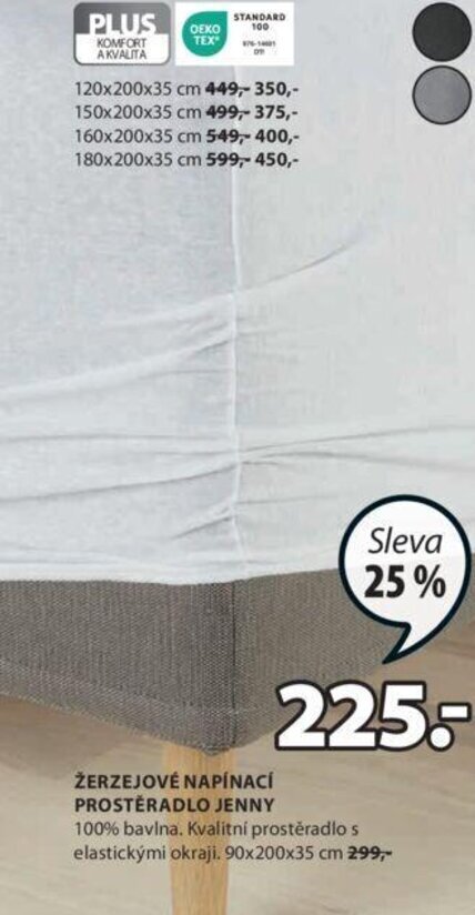 JYSK ŽERZEJOVÉ NAPÍNACÍ PROSTĚRADLO JENNY nabídka