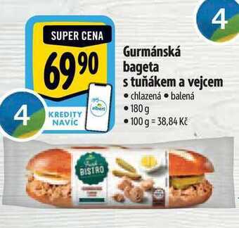 Albert Gurmánská bageta s tuňákem a vejcem 180 g nabídka