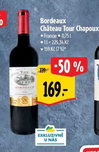 Albert Bordeaux château tour chapoux 0,75 l nabídka