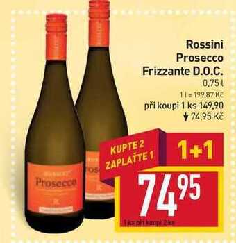 Billa Rossini prosecco frizzante d.o.c. 0,75l nabídka