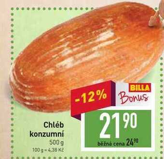 Billa Chléb konzumní 500 g nabídka