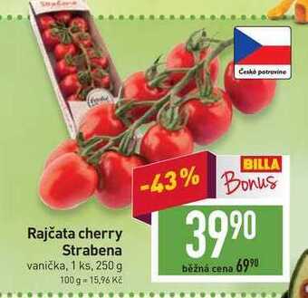 Billa Rajčata cherry strabena vanička, 1 ks, 250 g nabídka