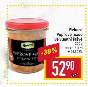 Billa Rekord vepřové maso ve vlastní šťávě 300 g nabídka