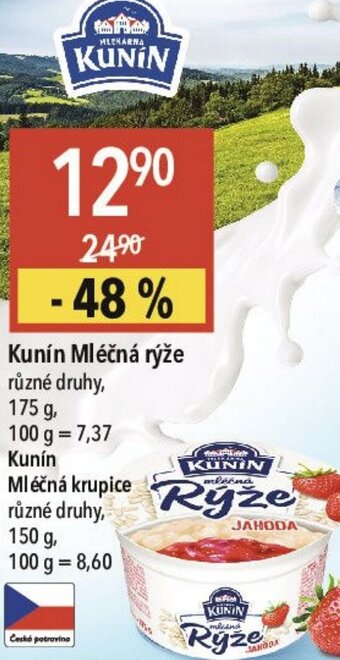 Globus Kunín Mléčná rýže nabídka