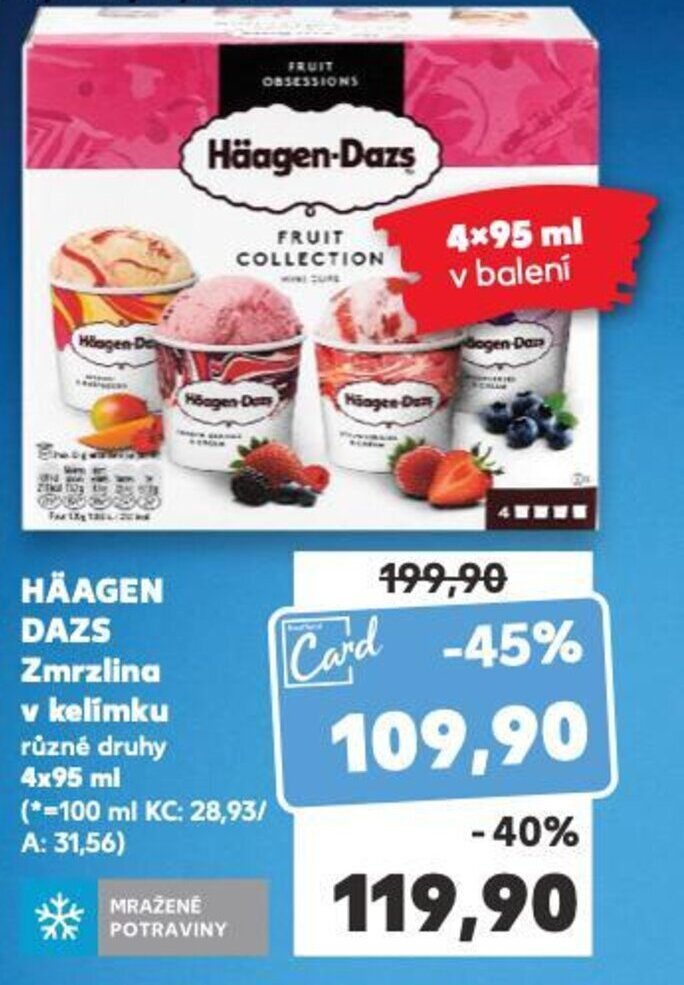 HÃAGEN DAZS Zmrzlina v kelímku nabídky v Kaufland