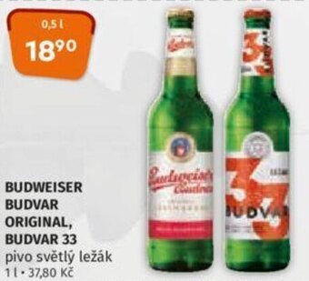 Trefa BUDWEISER BUDVAR ORIGINAL, BUDVAR 33 nabídka