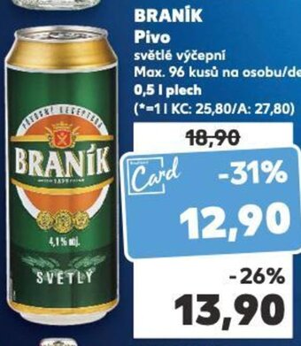 Kaufland BRANÍK Pivo nabídka