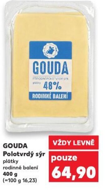 Kaufland GOUDA Polotvrdý sýr nabídka