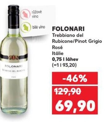 FOLONARI Trebbiano del Rubicone/Pinot Grigio Rosé
