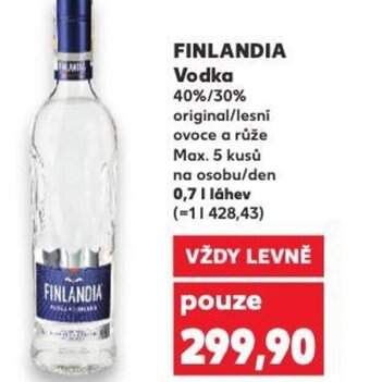 Kaufland FINLANDIA Vodka nabídka