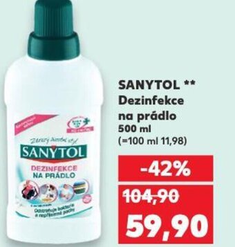 Kaufland SANYTOL ** Dezinfekce na prádlo nabídka