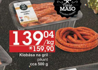 Jip Klobása na gril nabídka
