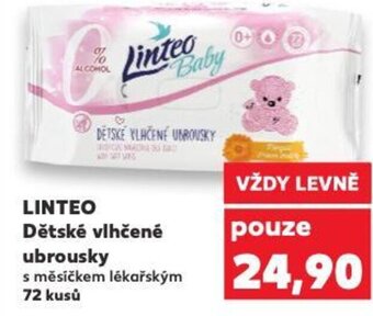Kaufland LINTEO Dětské vlhčené ubrousky nabídka
