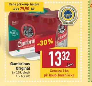 Billa Pivo gambrinus nabídka