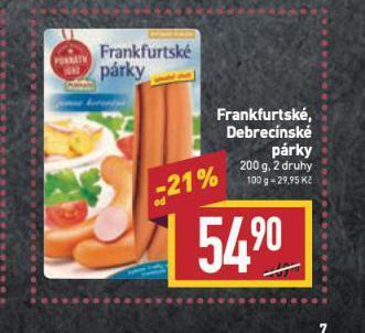 Billa Debrecínské párky nabídka