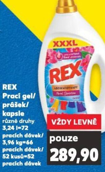 Kaufland REX Prací gel/ prášek/ kapsle nabídka