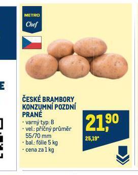 Makro Brambory konzumní pozdní nabídka