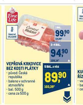 Makro Vepřová krkovice bez kosti nabídka