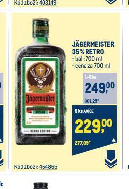 Makro Jagermeister nabídka
