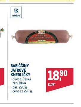 Makro Babiččiny játrové knedlíčky nabídka