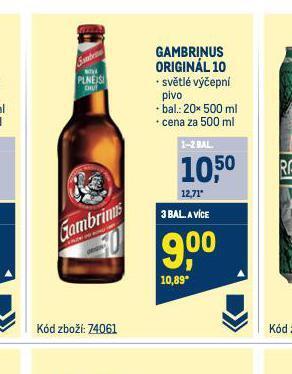 Makro Pivo gambrinus nabídka