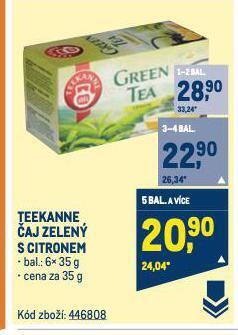 Makro Teekanne čaj nabídka