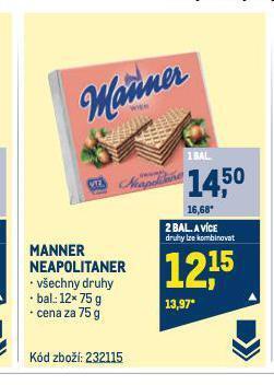 Makro Manner napolitaner oplatky nabídka