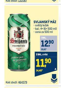 Makro Pivo svijanský máz nabídka