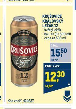 Makro Pivo krušovice nabídka
