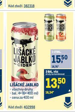 Makro Lišácké jablko cider nabídka