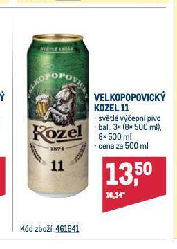 Makro Pivo velkopopovický kozel nabídka