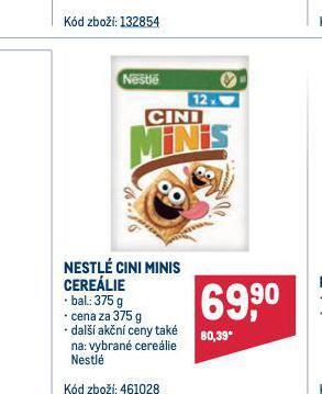Makro Nestlé cini minis cereálie nabídka