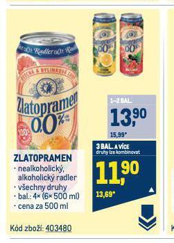 Makro Zlatopramen radler nabídka