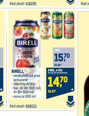 Makro Birell nealkoholické pivo nabídka