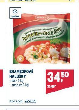 Makro Bramborové halušky nabídka