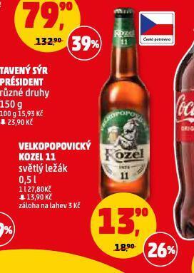 Penny Market Pivo velkopopovický kozel nabídka