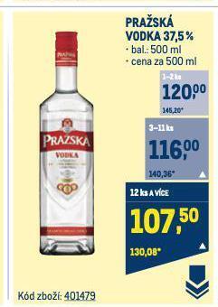 Makro Pražská vodka nabídka