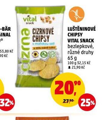 Penny Market Luštěninové chipsy vital snack nabídka
