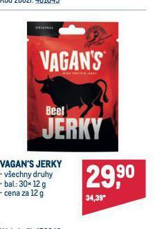 Makro Vagan's jerky nabídka