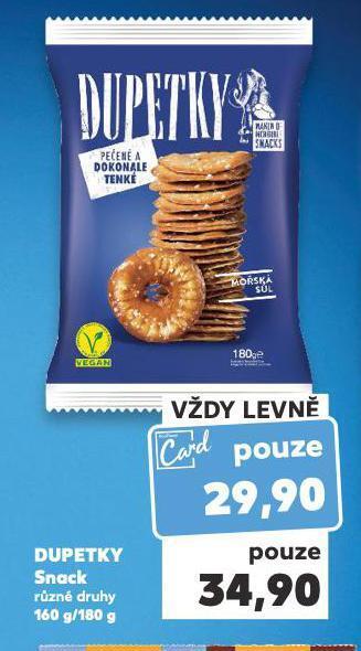 Kaufland Dupetky snack nabídka